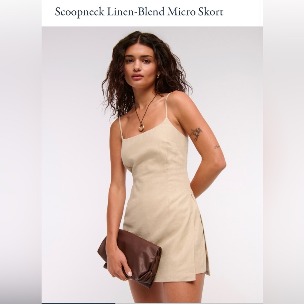 Abercrombie & Fitch Strapless Beige Dress